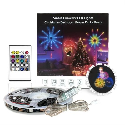 Bandes lumineuses LED RGB effet feu d'artifice contrôlables par application Bluetooth
