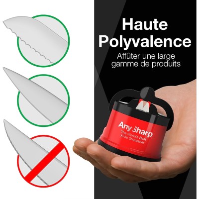 Aiguiseur de Couteaux avec Ventouse Rouge