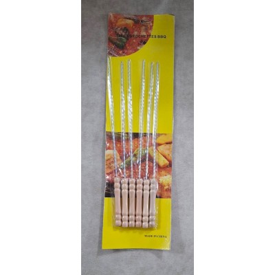 Set de 6 brochettes de barbecue inoxydable