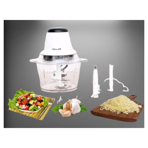 Mon-Luxe Hachoir Électrique Multifonction 300W avec 4 Lames