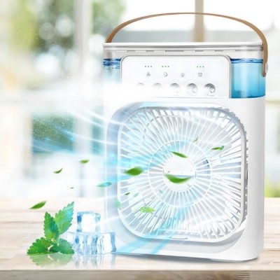 Mini Rafraîchisseur d’Air Portable 3-en-1 : Ventilateur, Humidificateur et Brumisateur